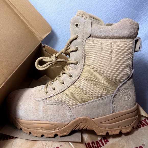 Jacata H20514 Mens Tactical Military Work Boots Sand Tan Suede Side Zip Sz 10.5 - Picture 14 of 14
